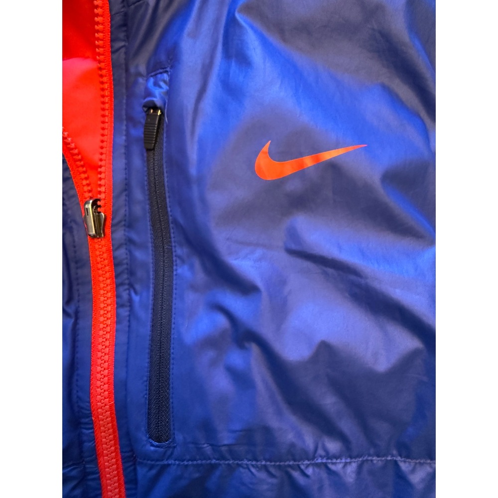 Nike Reversible Puffer Vest Mens M Red Blue Excellent Quilted Full Zip Swoosh - Picture 5 of 11